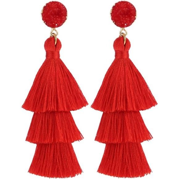 Tassel Tiered Drop Earrings - Fashion Trending - Picture 4 of 5